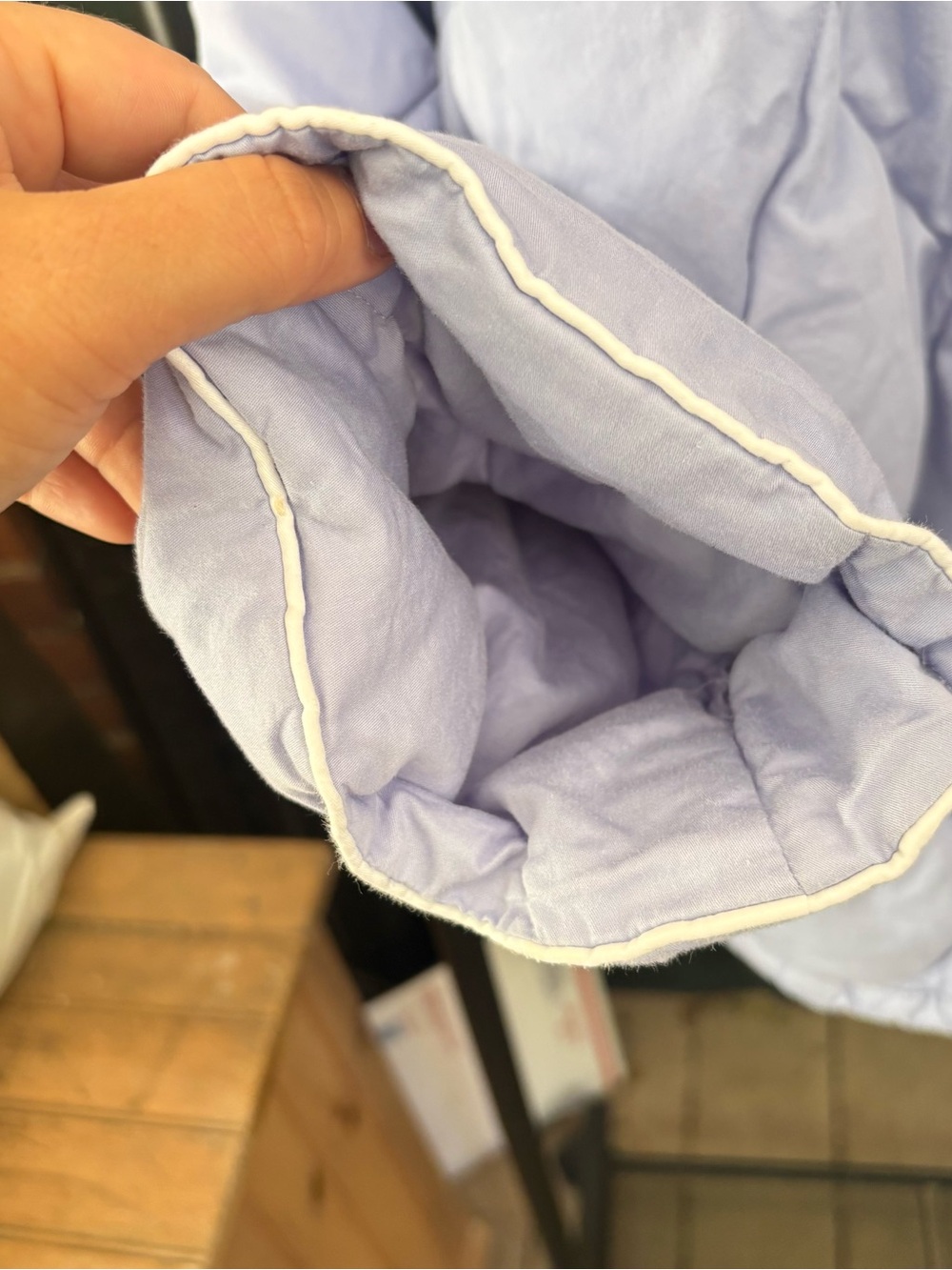 Lavender Quilted Goose Down Wrap Puffer Jacket - Picture 4 of 12